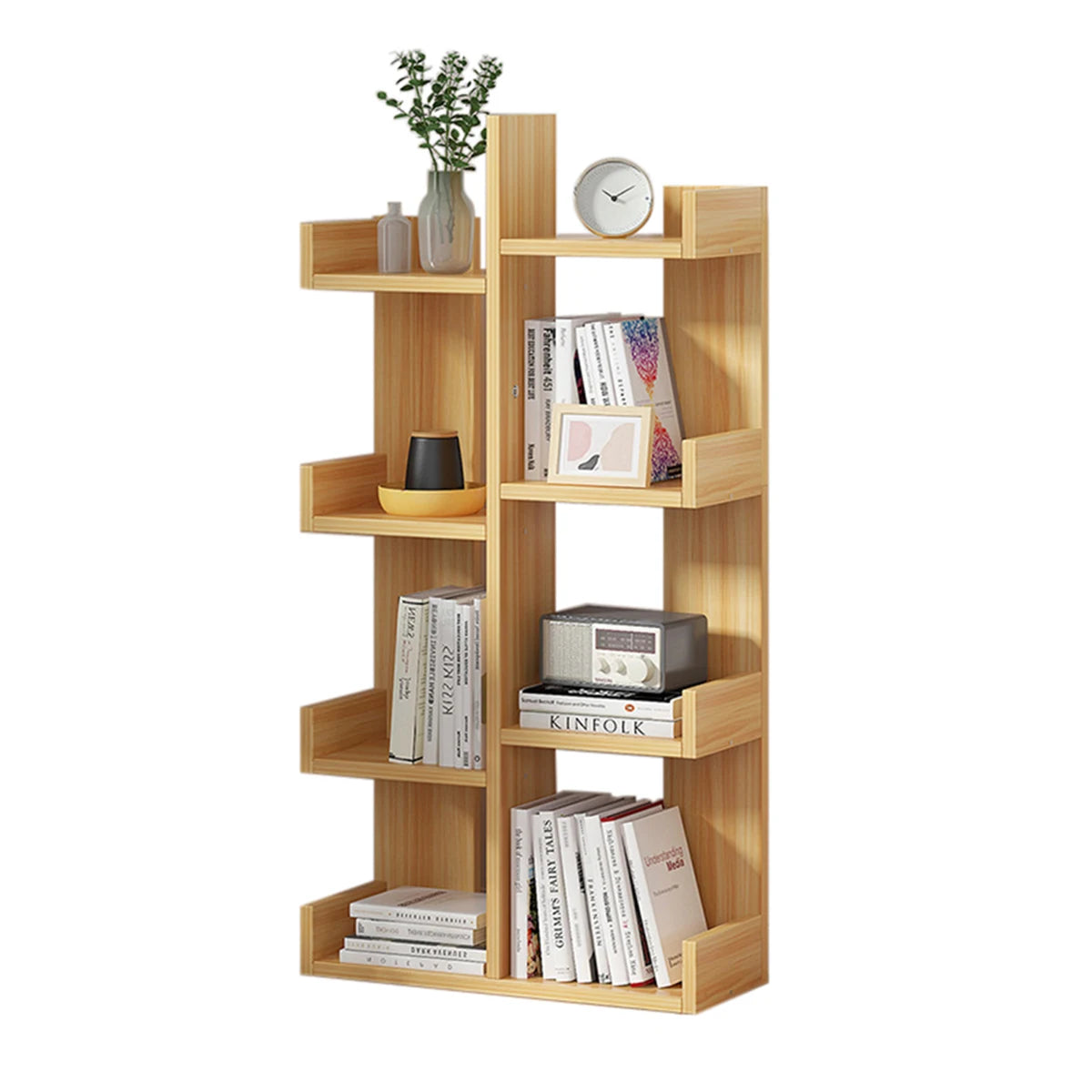 8-Layers Bookshelf Standing Storage Rack  Minimalist Style Corner Sundries Shelf For Living Room Balcony Office Furniture