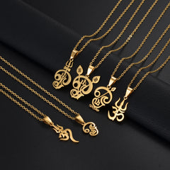 1PC/Tamil Aum Om Hinduism Indian Symbol Hindu Pendant Necklaces For Women Girls Stainless Steel India Religion Jewelry #552862