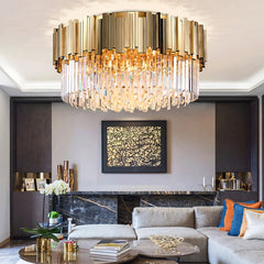 Luxury Crystal LED Ceiling Lamp Modern Gold Silver Living Room Chandelier Home Decoration Dining Room Pendant Lights