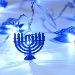 1.65M 10LEDs Judaism Mogen David Star Lights String Hanukkah Shavuot Jewish the Feast of the Dedication Menorah Party Supplies