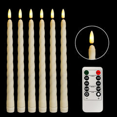 6pcs 11" Led battery operated flickering 3D Wick Spiral LED taper candle lamp candlestick Xmas wedding table Church Decor 28cm