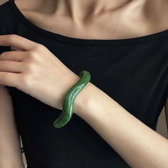 Irregular Acrylic Cuff Bracelet – Multicolor Geometric Bangle