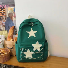 Korean Sweet All Match Star Backpacks Japanese Women Streetwear Y2k Aesthetic Schoolbags High-capacity Kawaii Backpack Students