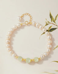 Natural Hetian Jade Green Beads Bracelet – Luxury Elegant Jewelry for Women