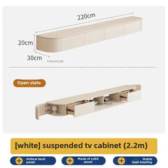 Solid Wood Suspended TV Stand Creative Wall-mounted Storage TV Cabinet Living Room Furniture Home Designer Center Table h