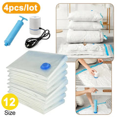 4PCS Reusable Vacuum Storage Bags – Space Saving Organizer