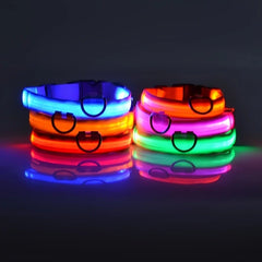 Nylon LED Night Safety Flashing Glow In The Dark Dog Leash Dogs Luminous Fluorescent Pet Dog Collar Pet Shop