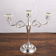 Silver Gold Black Bronze Metal Candlestick Holder Retro 3-Arm Dinner Candelabra Wedding Home Decor Candelabra