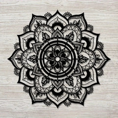 Bohemian Mandala Metal Wall Art - Lotus Flower Design, Zen Home Decor, Easy to Hang for Living Room, Yoga Studio, Meditation Roo