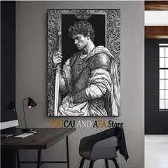 King Arthur and Excalibur Sword in The Stone Sikh Kirpan Sword Excalibur Hilt Poster Canvas Painting Wall Pictures Home Decor