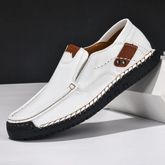 Handmade Leather Men Shoes Casual Comfortable Slip On Loafers Men Spring Outdoor Flats Moccasins Walking Shoes Fall Dropshipping