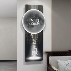Wall clock, living room entrance decoration painting, electronic clock, digital display creative LED, wall mounted clock Home Decor