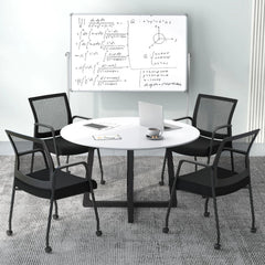 GOFLAME 2Pcs Office Chairs Meeting Room Conference Chair on Wheels Office Furniture