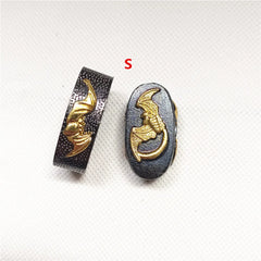New Sword Handle Tsuka Alloy Fuchi Kashira For Japanese Samurai Katana Wakizashi Sword Fittings