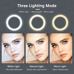 26cm Photo Ringlight Led Selfie Ring Light Phone Remote Control Lamp Photography Lighting with Tripod Stand Holder Youtube Video