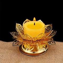 Gold Lotus Seat Ghee Lamp Holder Incense Burner Butter Lamp Tea Light Holder Tibetan Copper Oil Lamp Altar Decoration Supplies