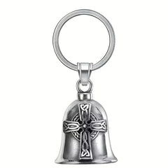 Vintage Christian Jesus Cross Bell Pendant Motorcycle Bell Necklace Punk Biker Religious Exorcist Lucky Jewelry for Men's