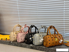 Genuine Leather Boston Aren Mini Pillow Tote Bag for Women
