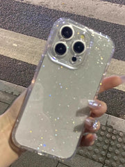 Soft Glitter Transparent Phone Case For iPhone 11 12 13 14 15 16 17 Pro Max Plus Air Shockproof Silicone Clear Bumper Cover