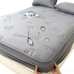 Ultrasonic Quilted Queen Fitted Sheet Waterproof King Mattress Protector with Elastic Band Anti-Mite Soft Breathable Bed Cover