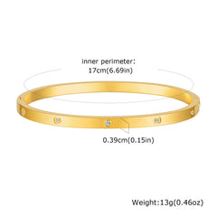 Vnox Waterproof Luxury Bangles Round Zircon For Women,Stainless Steel Classic Wrist Bracelets,Hand Jewelry Mother's Day Card