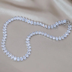Korean Zircon Inlaid Copper Necklace Luxury Party Jewelry