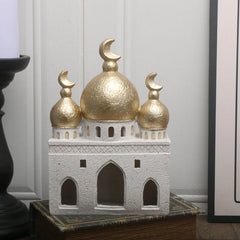 2026 Best Selling Eid Mubarak Ramadan Decoration Premium Resin 3D Mosque Statue Islamic Castle Table Decor Gift For Home Office