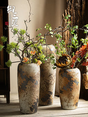Large Size Ceramic Flower Vase Rural Style Standing Flower Pot Home Decorative Accessories for Living Room Bedroom Dining Table