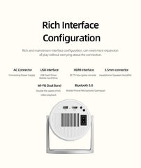 Lenovo Portable 4K Projector 100M Android 12 WIFI 6 TOF No-Sense Auto Focus Outdoor Full HD Projector Video Movie Home Theater
