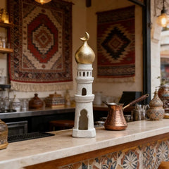 2026 Best Selling Eid Mubarak Ramadan Decoration Premium Resin 3D Mosque Statue Islamic Castle Table Decor Gift For Home Office