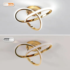30W Clover LED Aluminum Ceiling Light, Gold Ceiling Light, 6500K White Light Ceiling Light Suitable for Bedrooms, Dining Rooms