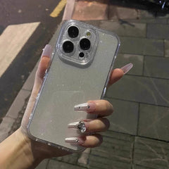 Soft Glitter Transparent Phone Case For iPhone 11 12 13 14 15 16 17 Pro Max Plus Air Shockproof Silicone Clear Bumper Cover