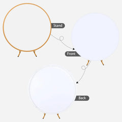 Champagne Round Photography Backdrop Cloth Cover Baby Shower Birthday Party Wedding Decor Photo Backdrop Cloth Circle Background