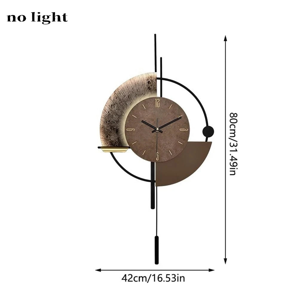 Modern Art Large Wall Clock With Pendulum Creative Voice-Activated Glow Silent Clocks Living Room Kitchen Office Room Decor Gift