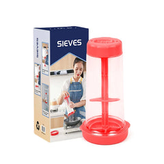 Rotating Flour Sieve Cup Hand-Held Semi-Automatic Flour Mixer Household Baking Tools Plastic Flour Sieve Kitchen Tools, Cooking Utensils