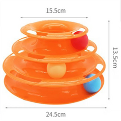 Pet toys Three-layer ball cat Turntable Cat interactive educational track toy cat space tower play plate Pet Shop