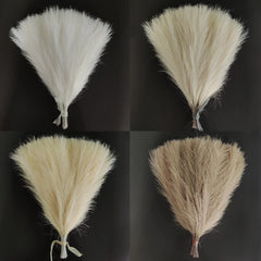 10pcs Artificial Pampas Grass Fluffy Reed Fake Plant for Birthday Wedding Home Party Vase Decoration Flower Bouquets DIY Crafts Decor