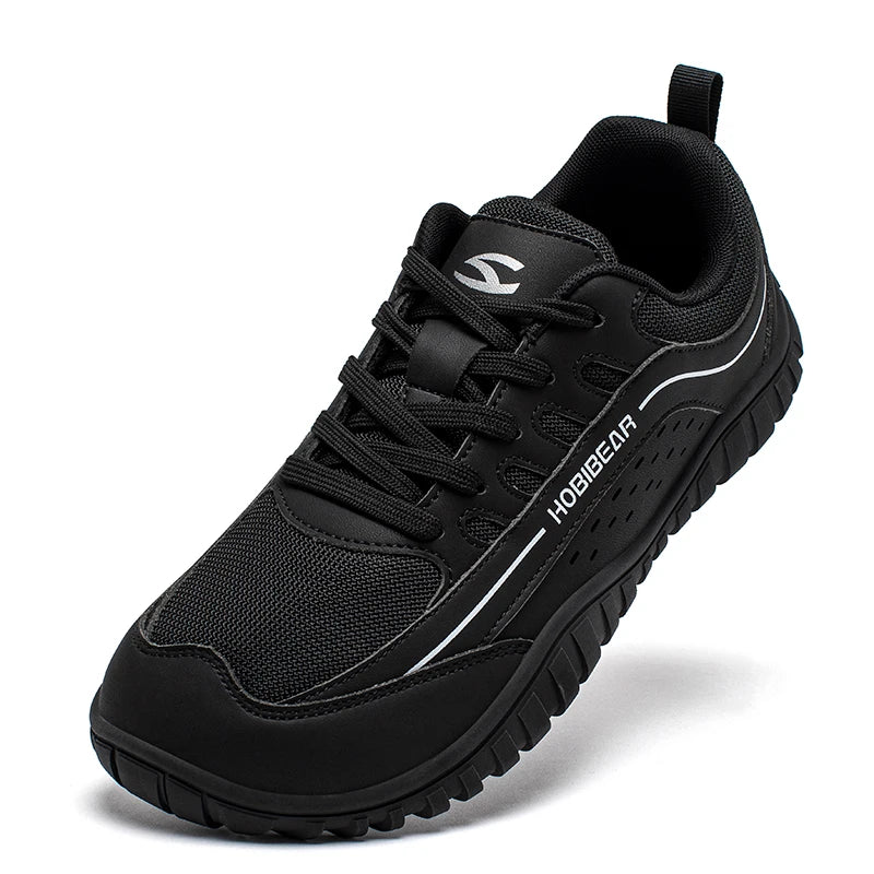 HOBIBEAR Unisex Wide Toe Sneakers Outdoor Travel Breathable Shoes Comfortable Lace Up Walking Sneakers