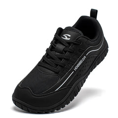 HOBIBEAR Unisex Wide Toe Sneakers Outdoor Travel Breathable Shoes Comfortable Lace Up Walking Sneakers
