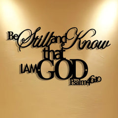 Elegant Minimalist Christian Wall Art -"Be Still and Know That I Am God" Bible Verse Metal Sign, Rustic Farmhouse Decor for Home