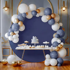 Champagne Round Photography Backdrop Cloth Cover Baby Shower Birthday Party Wedding Decor Photo Backdrop Cloth Circle Background