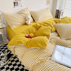 Skin-friendly Quilt Cover Plaid Style Duvet Covers Double Side Bed Cover постельное белье Home Comforter Covers(No Pillowcase)