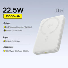 Baseus Qi2 Magnetic Power Bank 10000mah 15W Wireless Charging 22.5W Wired Charge Qi2-Certified for iPhone 16 15 14 13 12 Pro Max