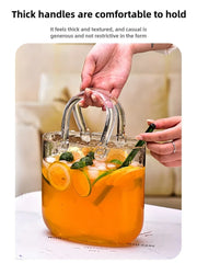 Ins Creative Vase Large Capacity Juice Glass Cup Water Raised Flower Arrangemen Handbag Glass Vase Fish Farming Vases Decor
