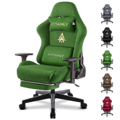 Kitinjoy Natural Suede Gaming Chair High Back Ergonomic Computer Chair With Footrest Reclining Adult Comfortable Office Chair Office Furniture