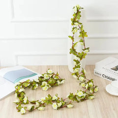 2.2 Meters Rose Artificial Flowers Christmas Garland for Wedding Home Room Decoration Spring Autumn Garden DIY Fake Plant Vine