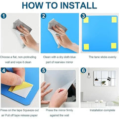 2mm Acrylic Mirror Wall Stickers Unbreakable Acrylic Full Length Wall Mirror Tiles Decal for Door Baby Kids Living Room Decor