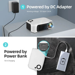 A2000 Mini Projector Portable Home Cinema 3D LED Video Projector 4K 1080P Gaming Laser Beamer with HD Port for Smart TV Box