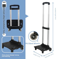 Portable Aluminum Alloy Folding Shopping Cart Lightweight Trolley Vegetable Buying Car Home Use Pull Rod Luggage Cart