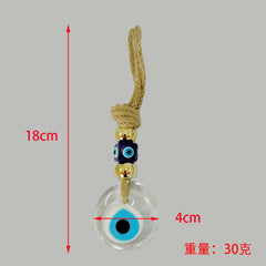 Lucky Eye Glass Blue Turkish Evil Eye Pendant Wall Hanging Multi Color Bead Handmade Decoration for Home Living Room Car